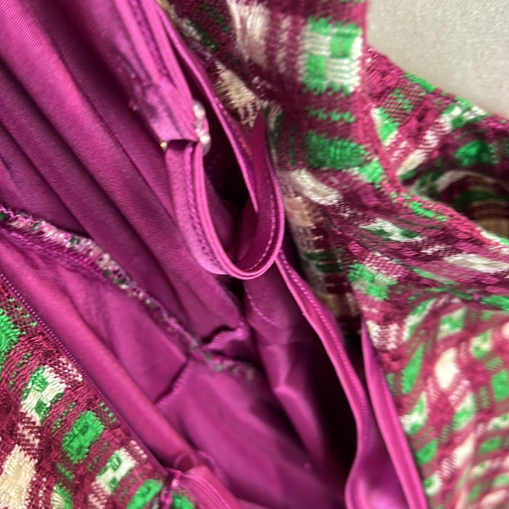 Anthropologie Saint Geraldine Purple Green Gingham Plaid Dress Size Large - Picture 11 of 15